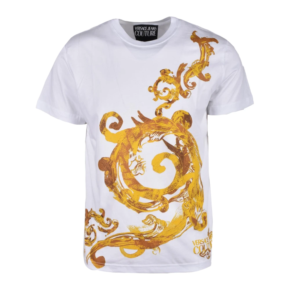 Versace Jeans Couture Katoenen T-shirt met Stijlvol Ontwerp Black Heren