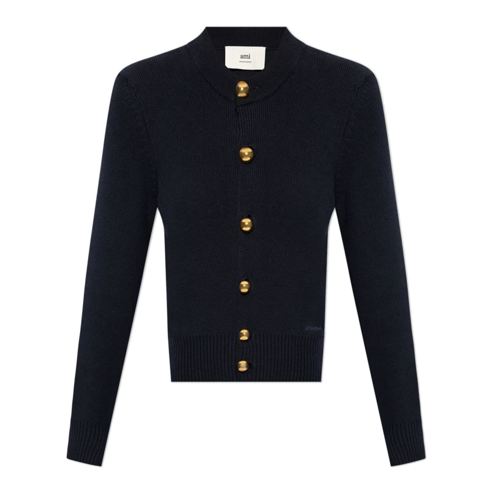 Navy Blue Cardigan Gullknapper