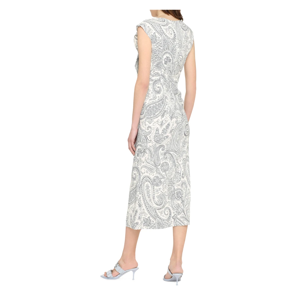 ETRO Viscose Jurk met Paisley Print White Dames