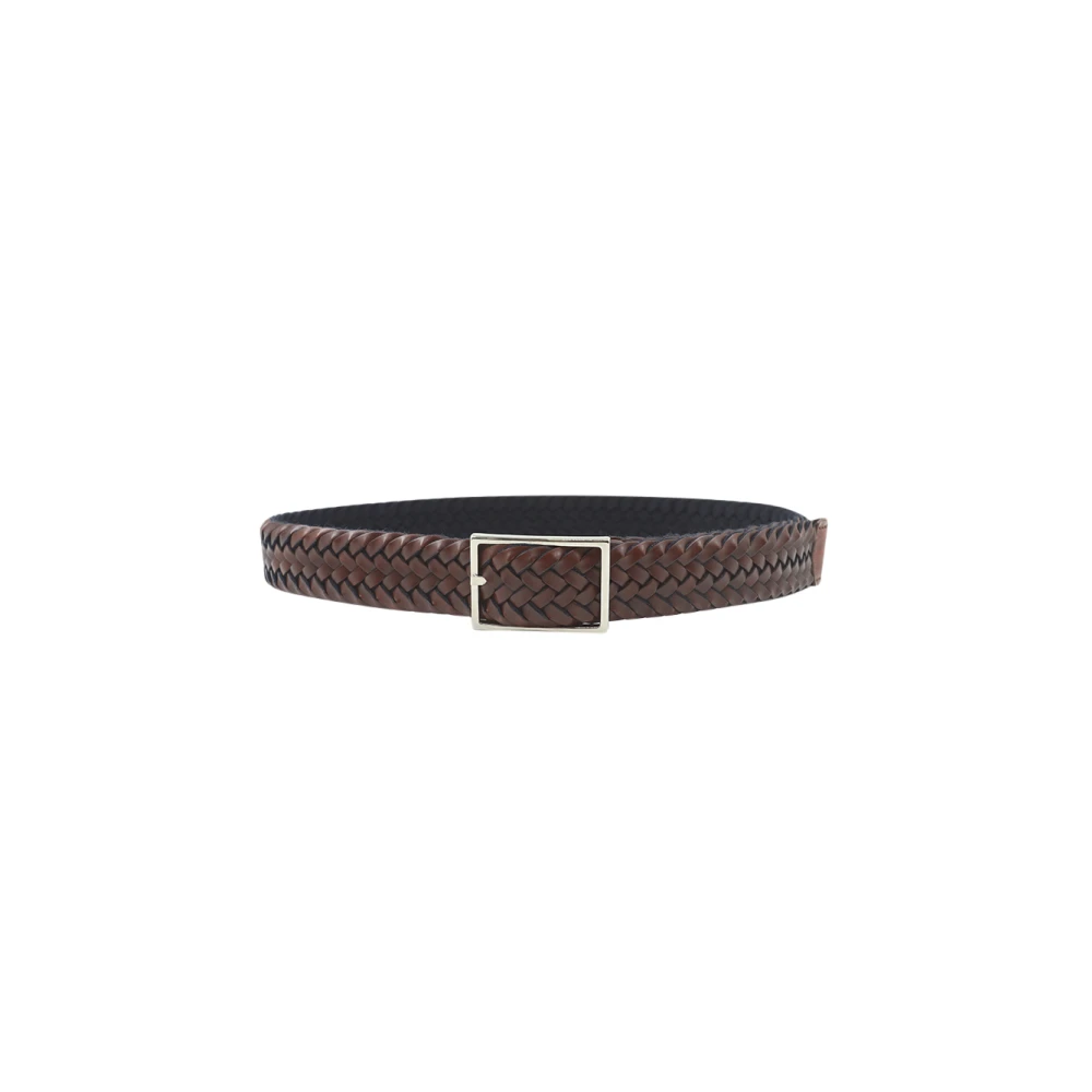 Dondup Omkeerbare Dubbele Gesp Donkerbruine Riem Brown Heren