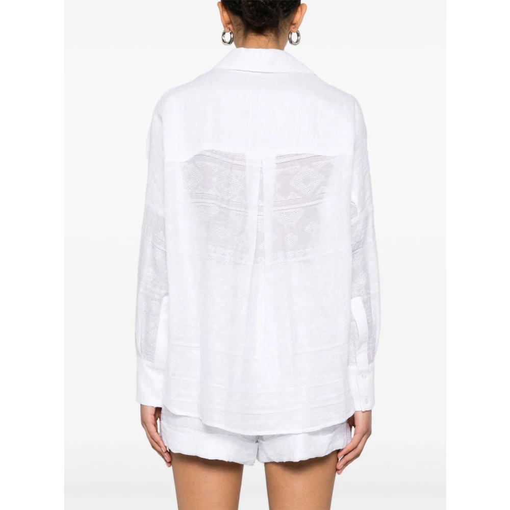 Ermanno Scervino Wit Overhemd met Plooien White Dames