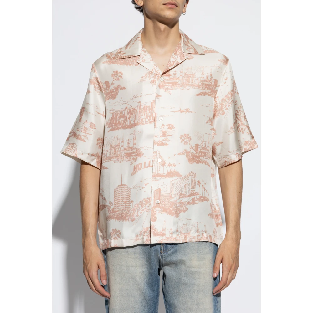 Amiri Zijden overhemd Beige Heren