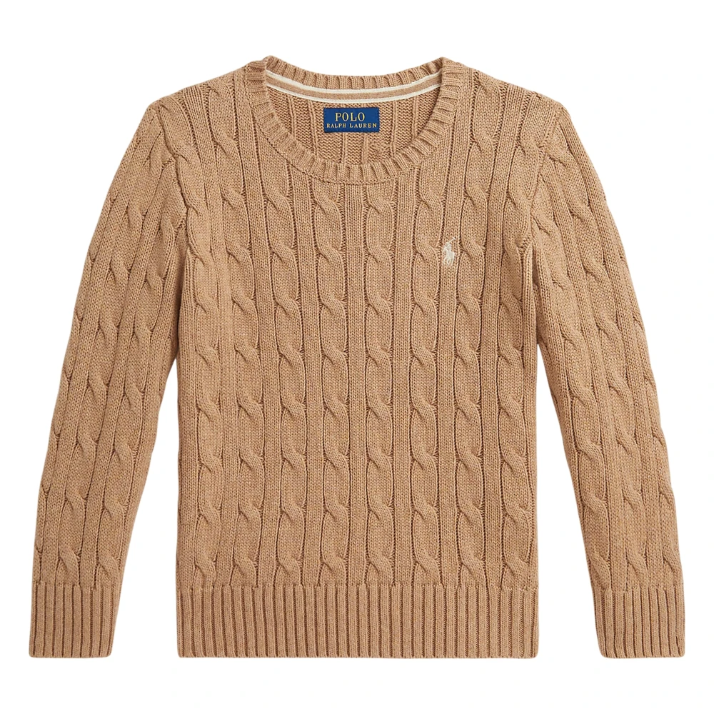 Ralph Lauren Boys Beige Cable-Knit Cotton Jumper