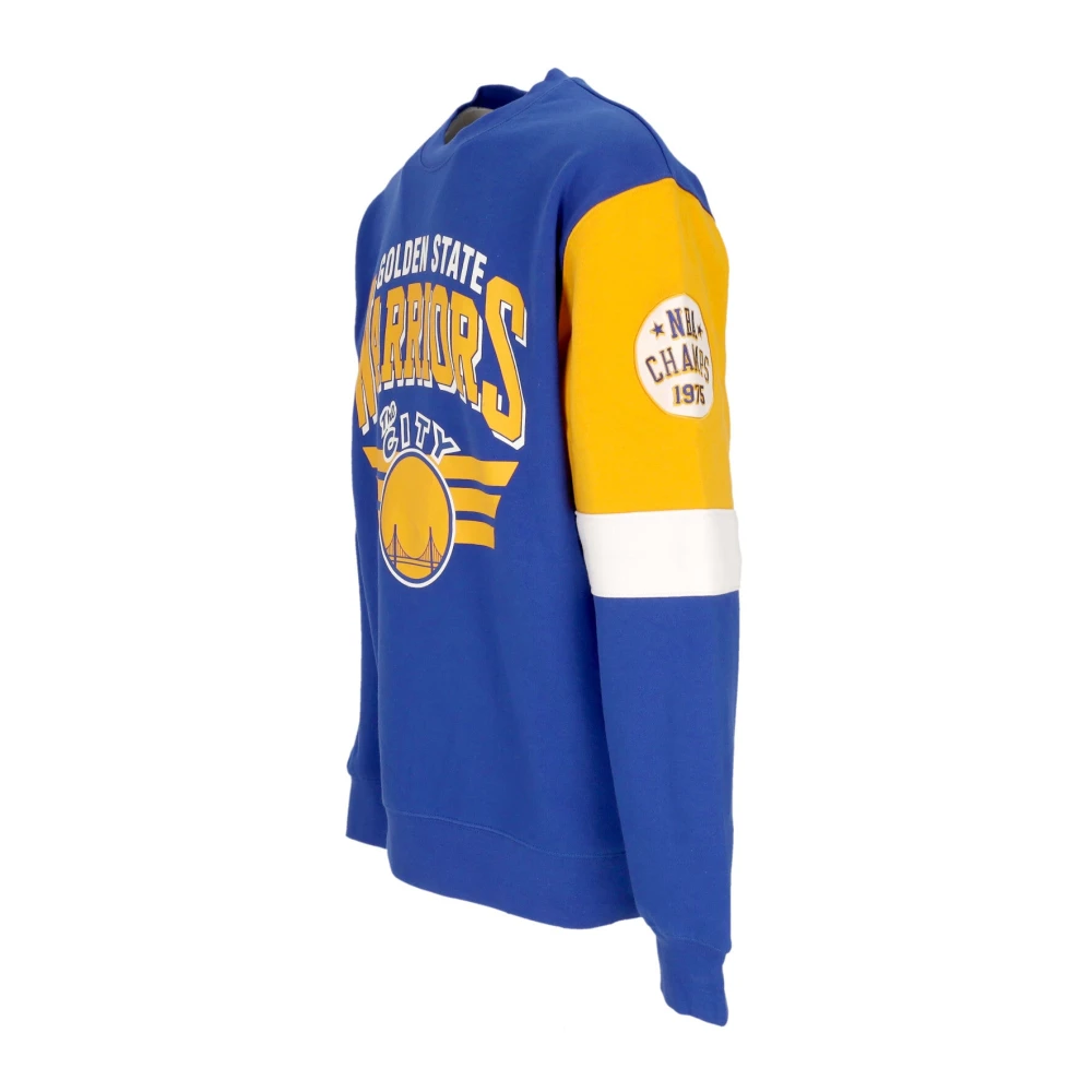Mitchell & Ness NBA All Over Crew Sweatshirt Blue Heren