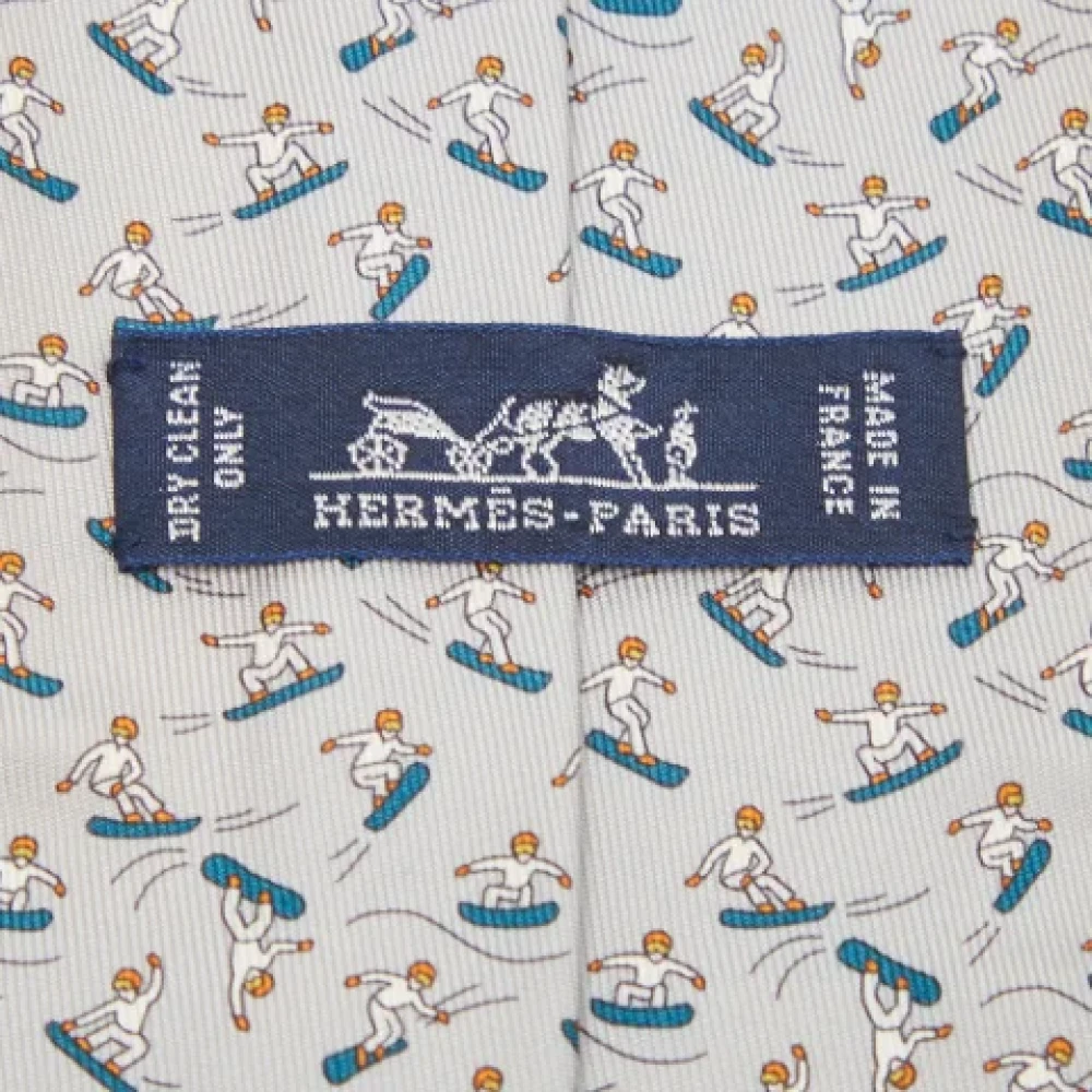 Hermès Vintage Pre-owned Silk home-office Gray Heren