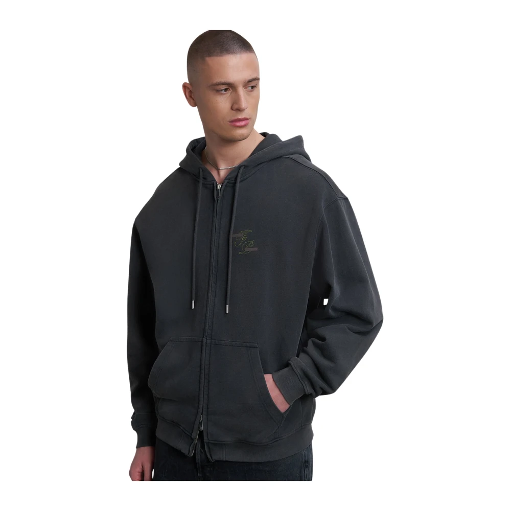 Filling Pieces Zip Hoodie Topiary Vintage Black Heren