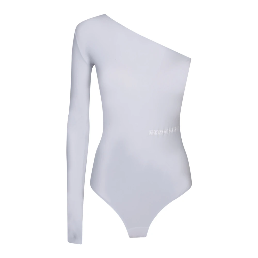 MM6 Maison Margiela Slim Fit Lycra Bodysuit met knoopsluiting Gray Dames