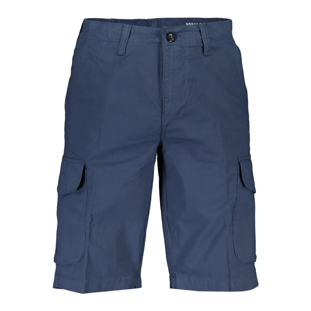 North Sails Blauwe Bermuda Shorts Regular Fit Logo Blue Heren