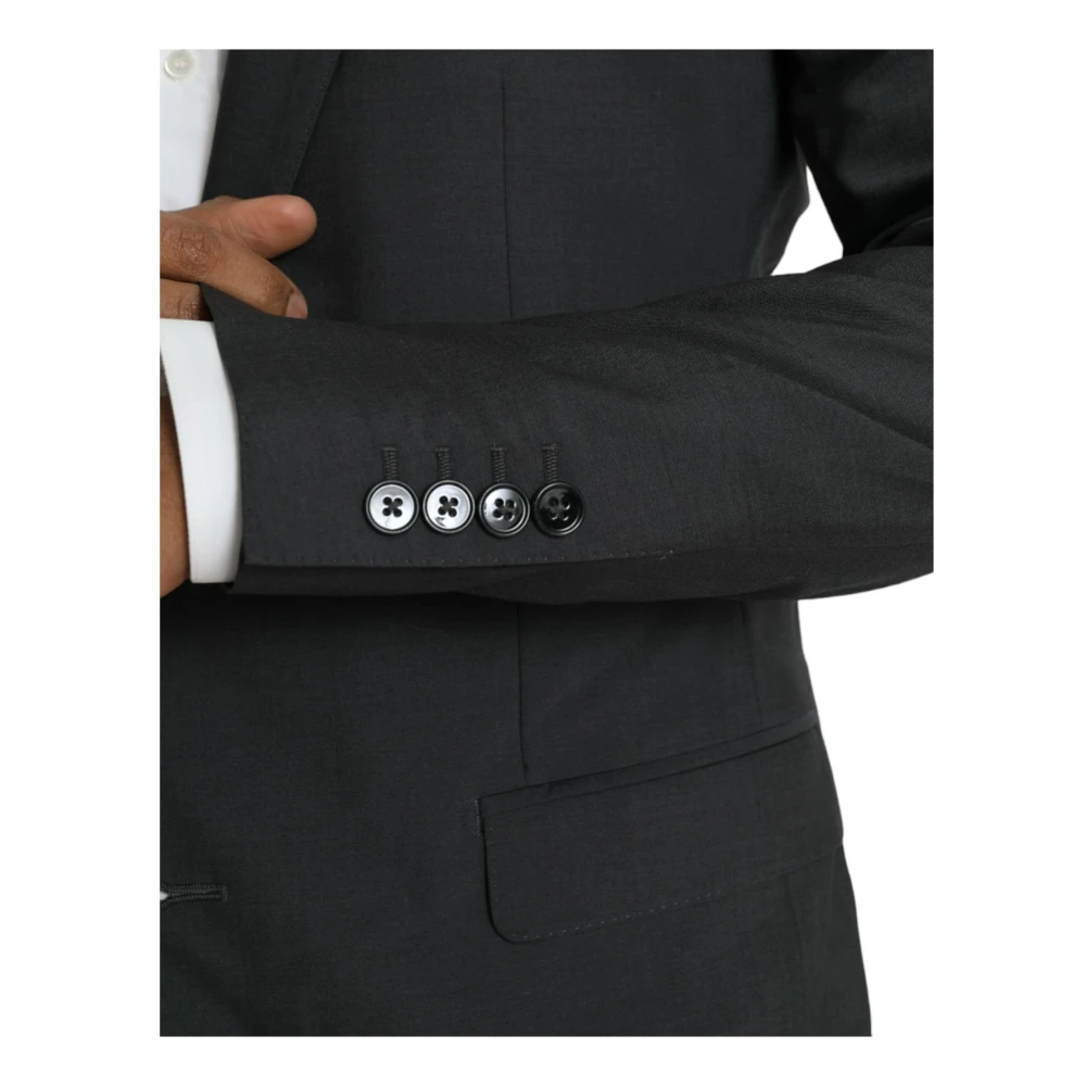 Dolce & Gabbana Grijze Wol Blazer Slim Fit Gray Heren