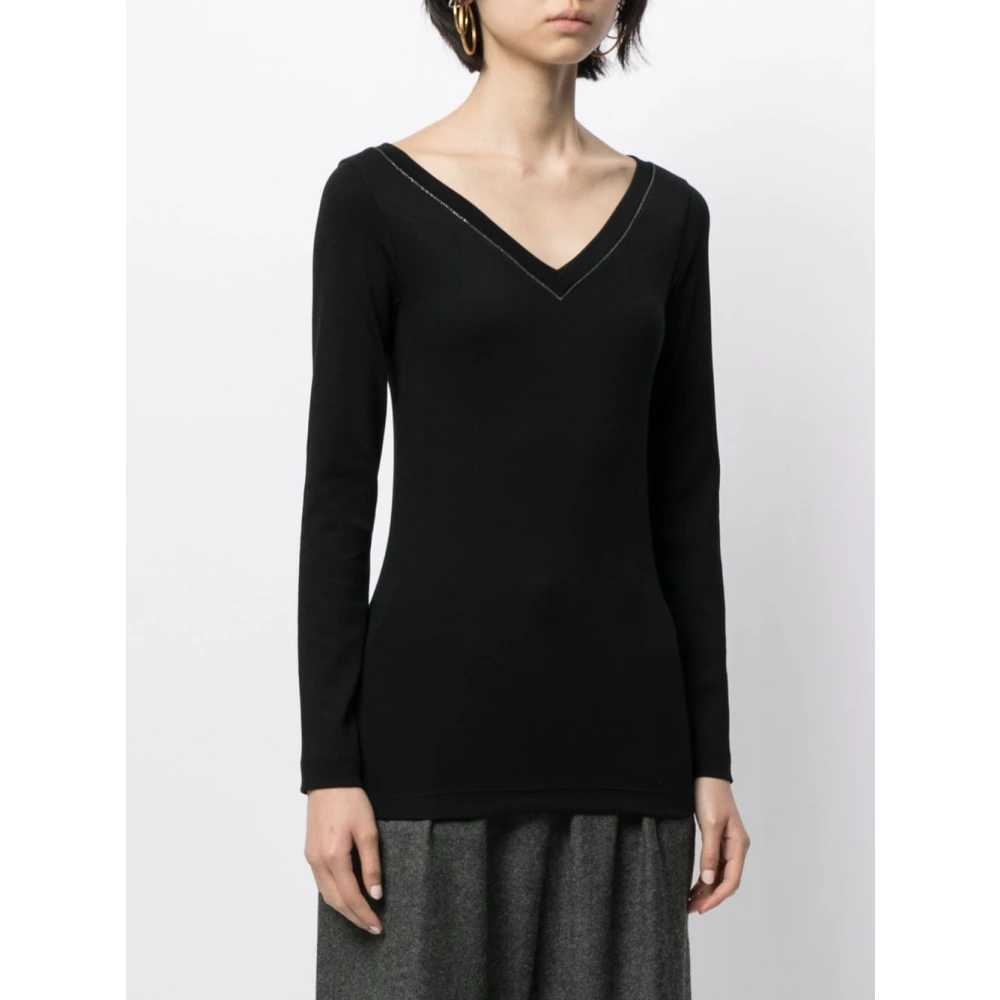 BRUNELLO CUCINELLI Zwarte Sweatshirts voor Stijlvolle Vrouwen Black Dames