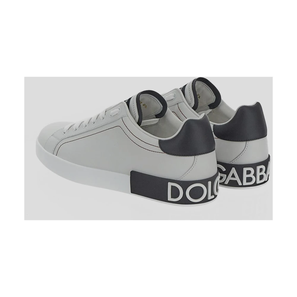 Dolce & Gabbana Leren Portofino Sneaker White Heren