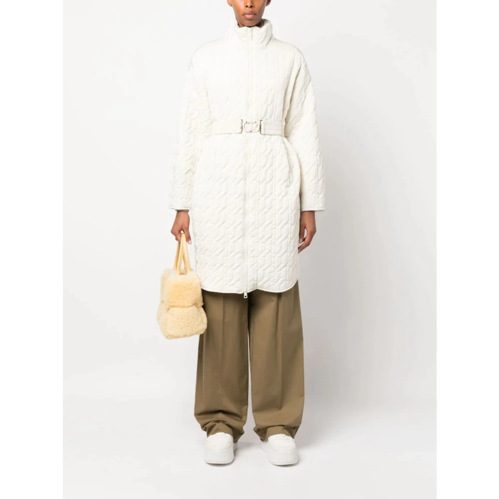 Twinset Gewatteerd jack met ovale riem White Dames