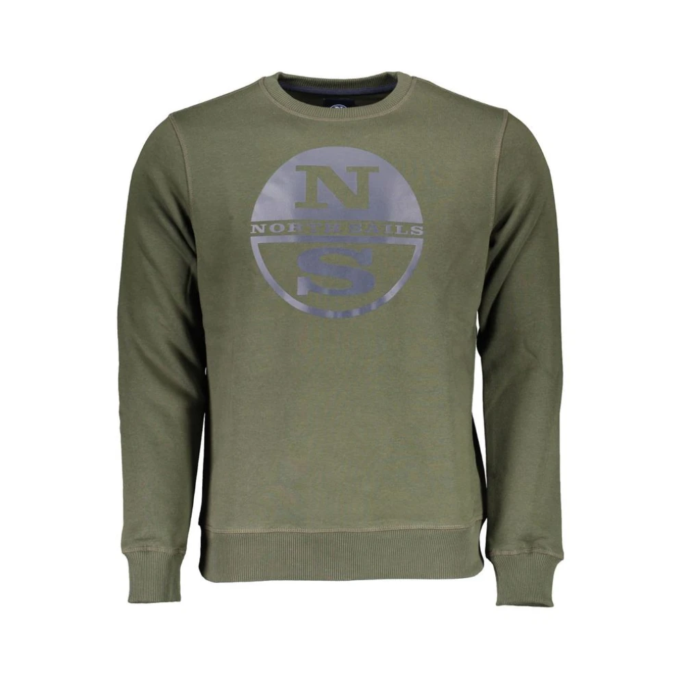 North Sails Men's Green Sweatshirts,, Cotton Crew Neck Sweatshirt 2XL