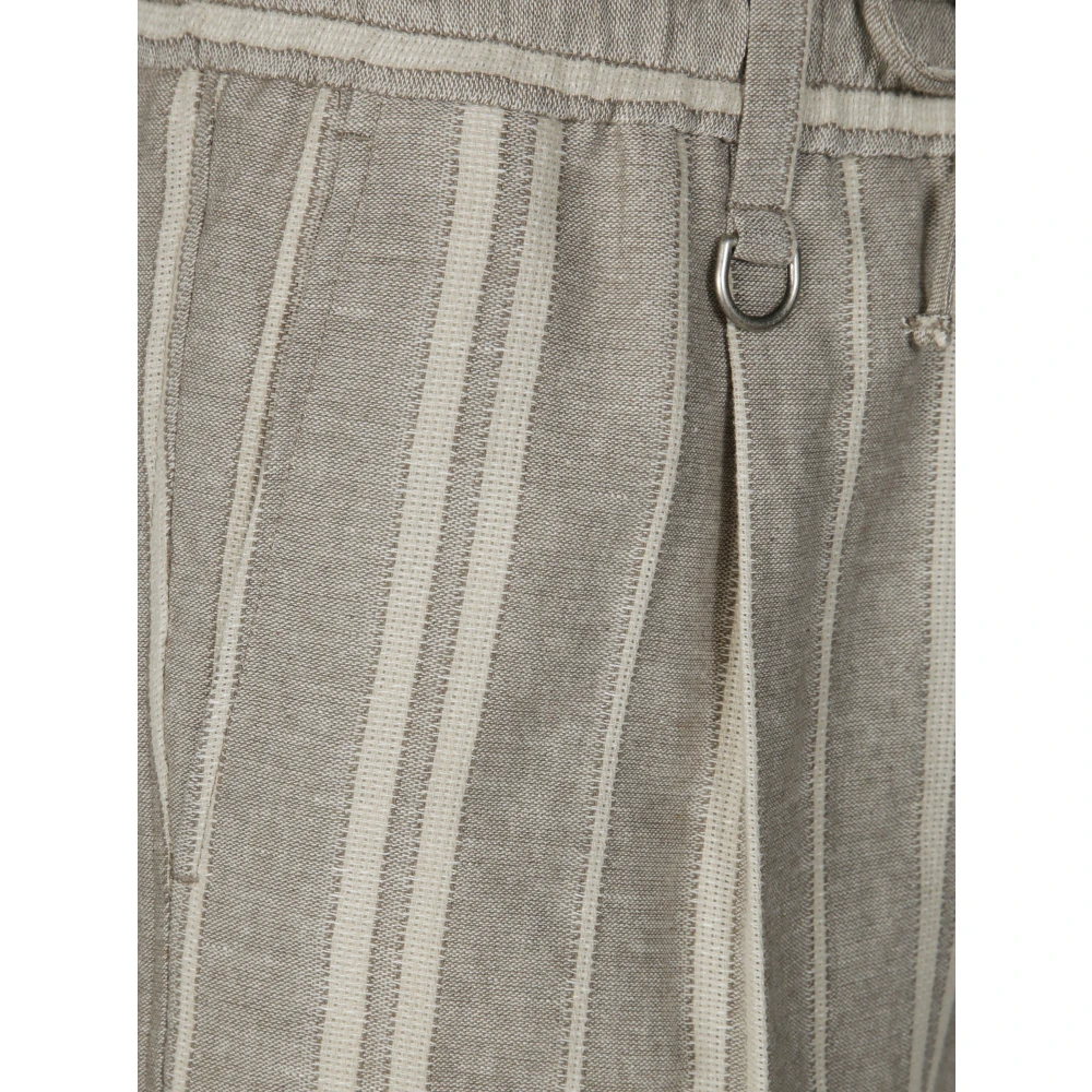 Paolo Pecora Gestreepte Trekkoord Bermuda Shorts Beige Heren