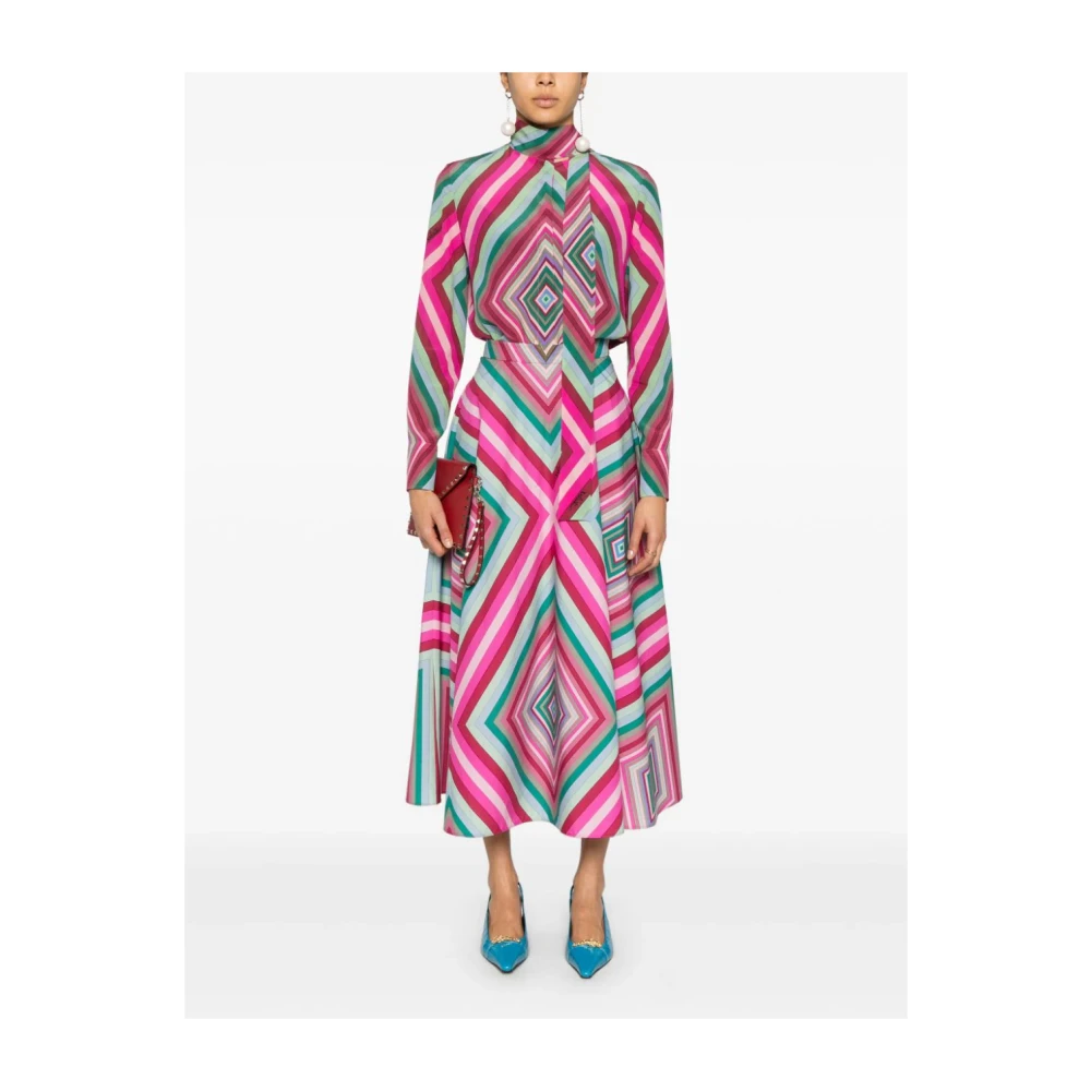 Valentino Garavani Geometrische Print Roze Rok Italië Multicolor Dames