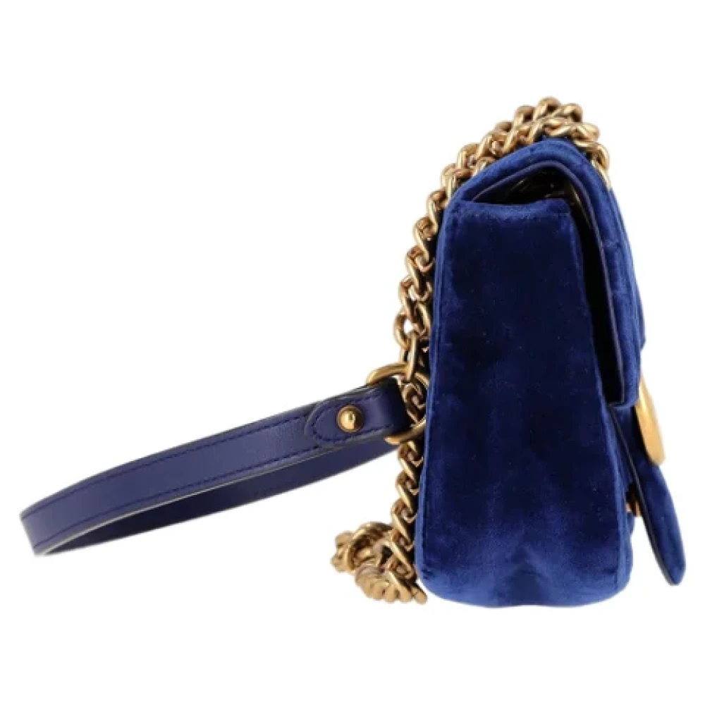 Gucci Vintage Pre-owned Velvet crossbody-bags Blue Dames