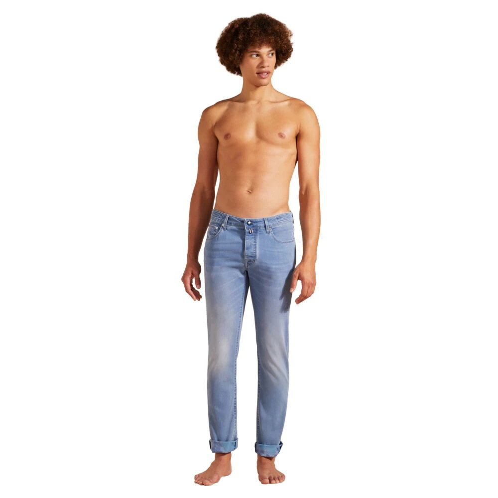 Vilebrequin Tropische schildpadden denim broek voor heren Blue Heren