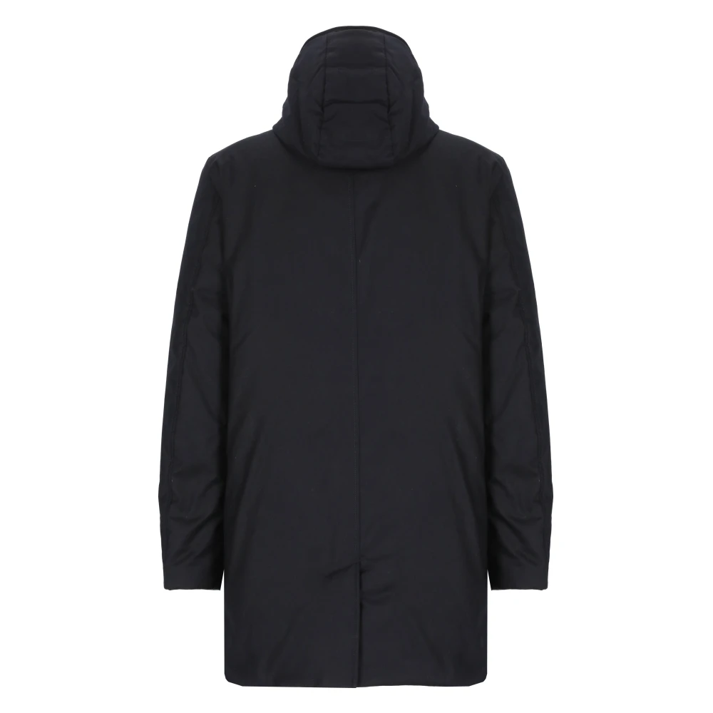 Woolrich Blauwe gewatteerde jas met capuchon Blue Heren