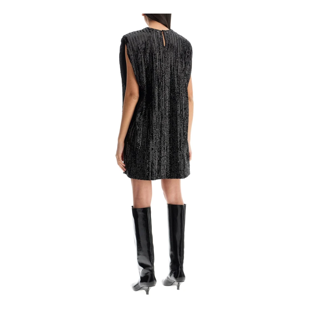 Golden Goose Sequin Square Mini Jurk Black Dames