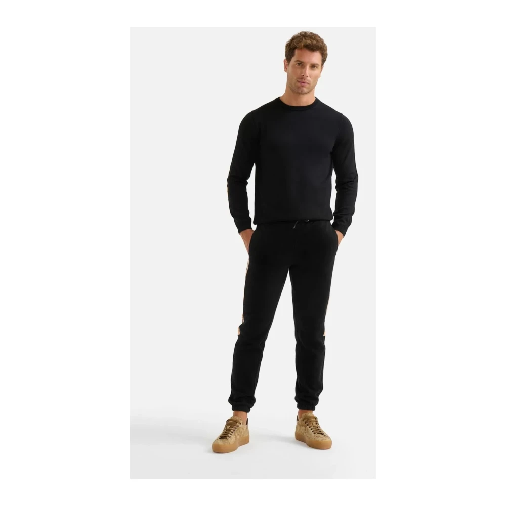 Alviero Martini 1a Classe Zwarte Geo Classic Katoenen Joggers Black Heren