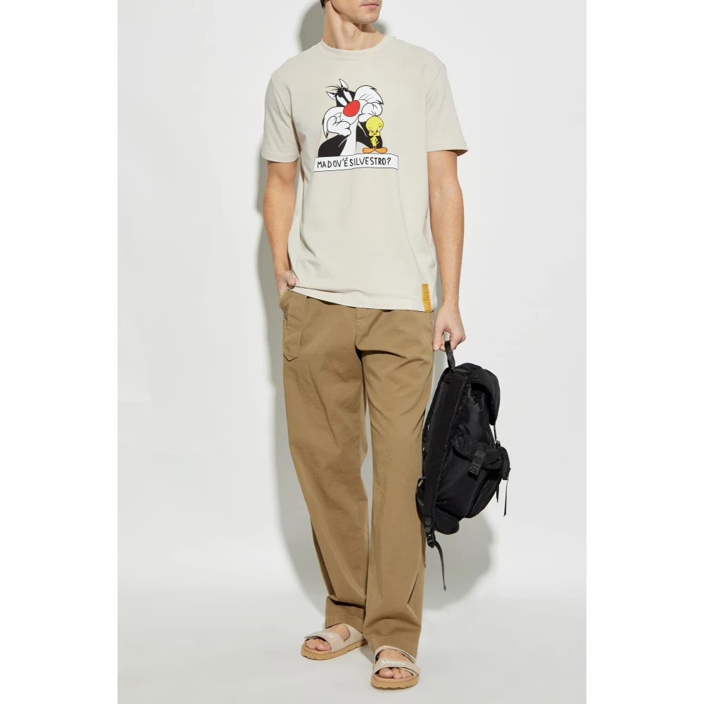 Iceberg T-shirt met print Beige Heren