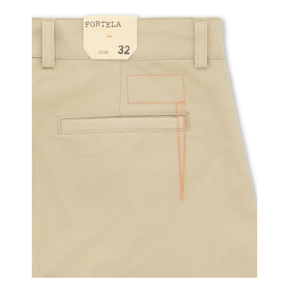 Fortela Moderne pasvorm chino broek Beige Heren