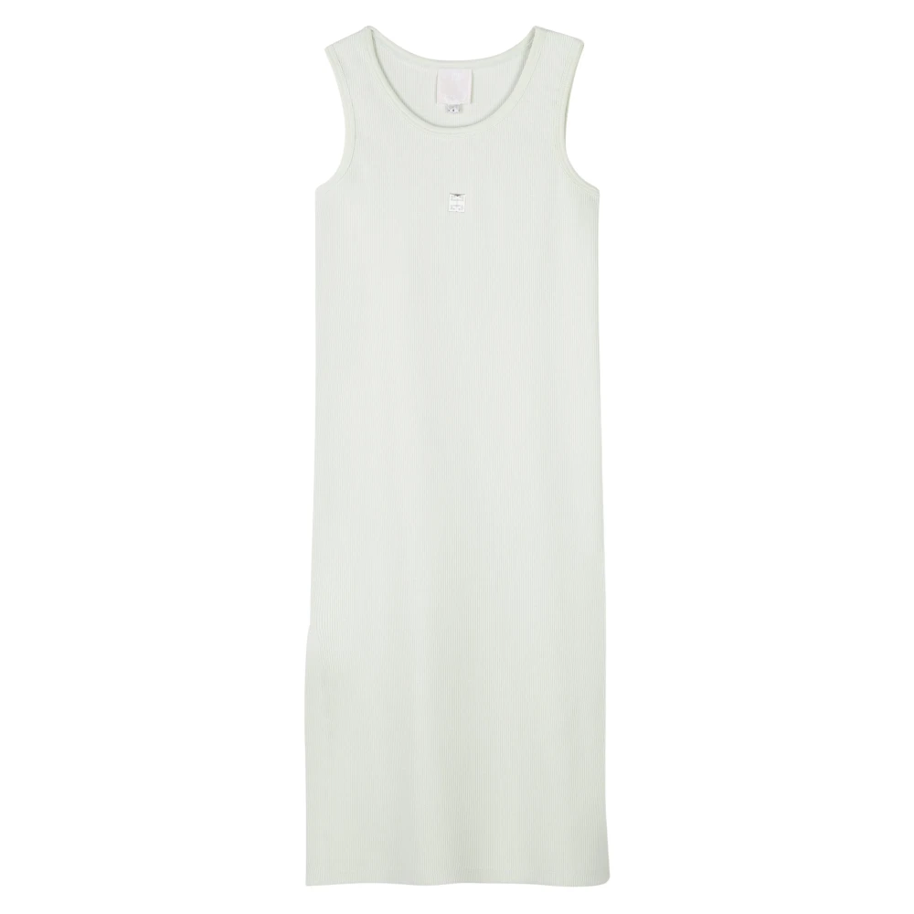 Givenchy Girls Green Dresses, 4 Y, Ribbed Logo Tank Dress