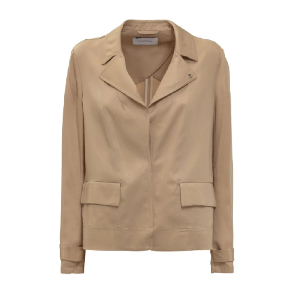 Calvin Klein Mujer Beige Chaqueta Regular Fit