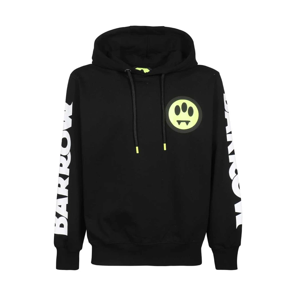 Barrow Katoenen hoodie met geribbelde boorden Black Heren