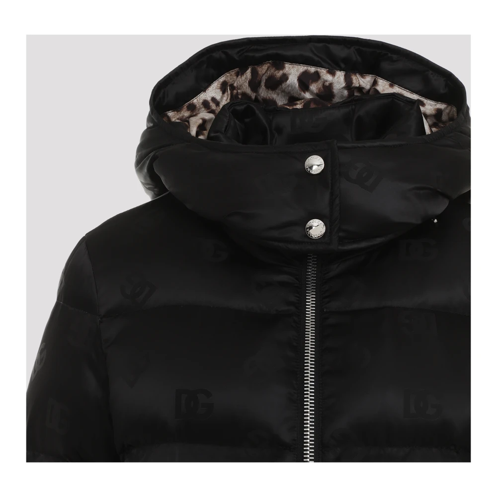 Dolce & Gabbana Gewatteerde jas in zwart Black Dames