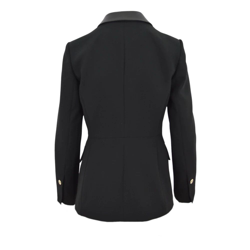 Nenette Dubbele Crepe Enkellange Jas Black Dames