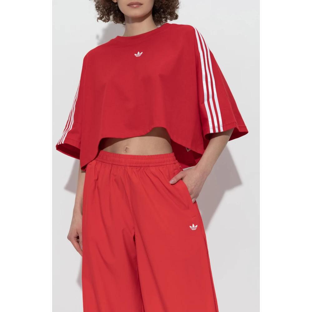 adidas Originals Korte T-shirt met logo Red Dames