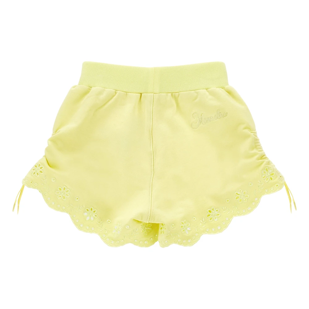 Monnalisa Girls Yellow Broderie Anglaise Shorts - Shorts - 5 Y - Kids