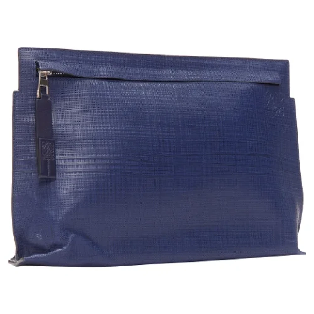 Loewe Pre-owned Leather clutches Blue Heren