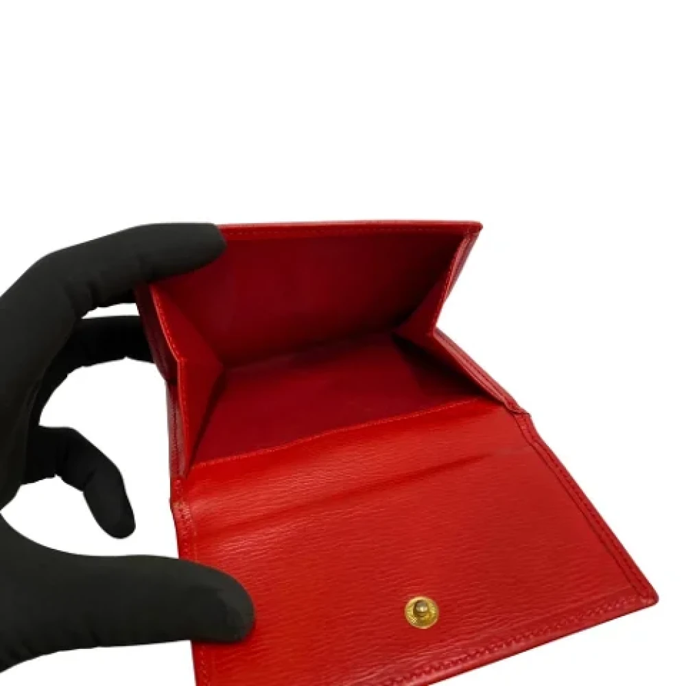 Dior Vintage Pre-owned Leather wallets Red Dames