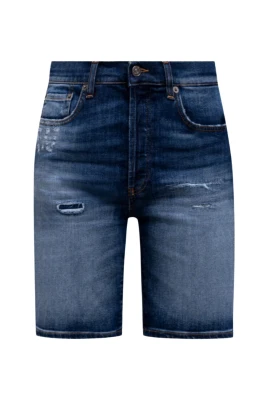 Blå Vintage Denim Shorts med Logo Patch