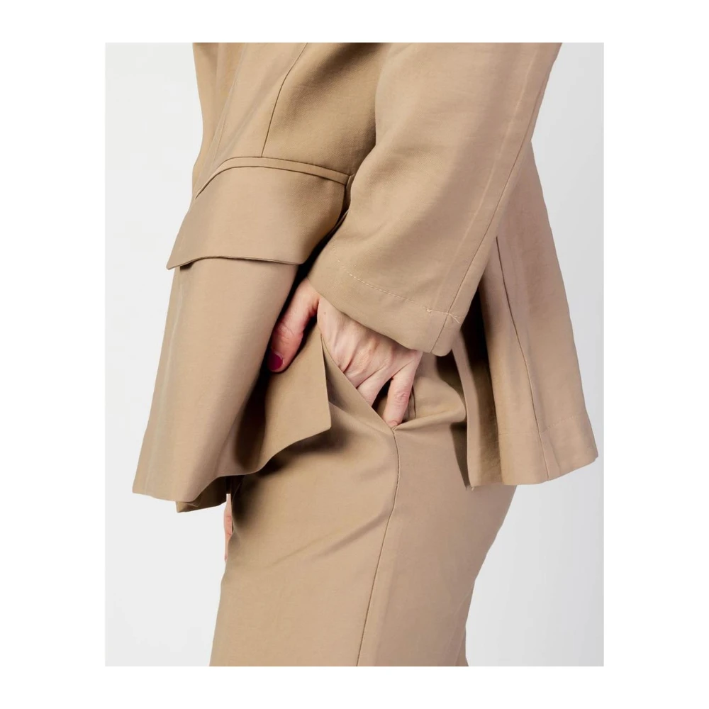 Sandro Ferrone Katoenen Blazer Vrouw Jas Collectie Beige Dames
