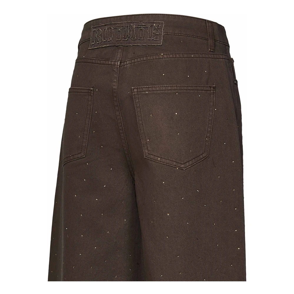 Rotate Birger Christensen Bull Denim Glitter Carrot Cut Jeans Brown Dames