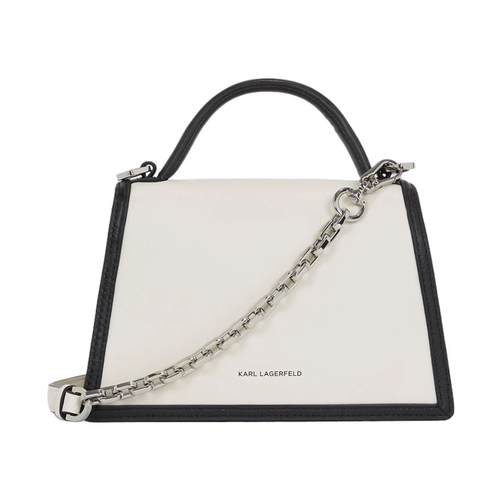 Karl Lagerfeld Signature 2.0 Wit Zwart Schoudertas White Dames