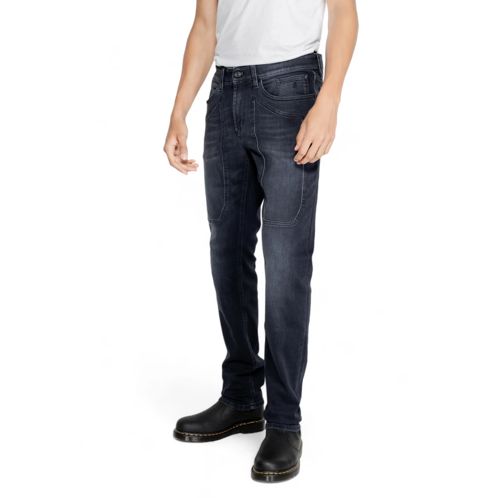 Jeckerson Blauwe Rits Knoop Jeans Blue Heren