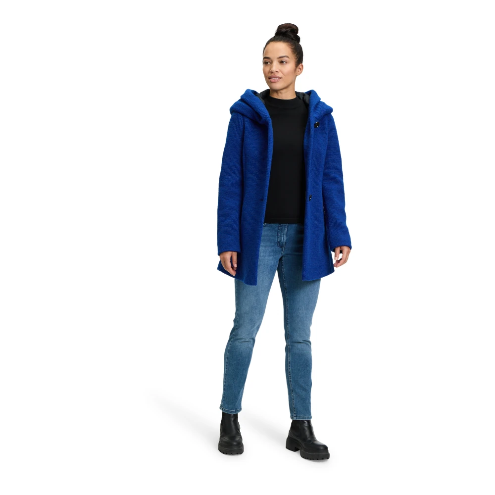 Amber & June Korte jas met capuchon Blue Dames
