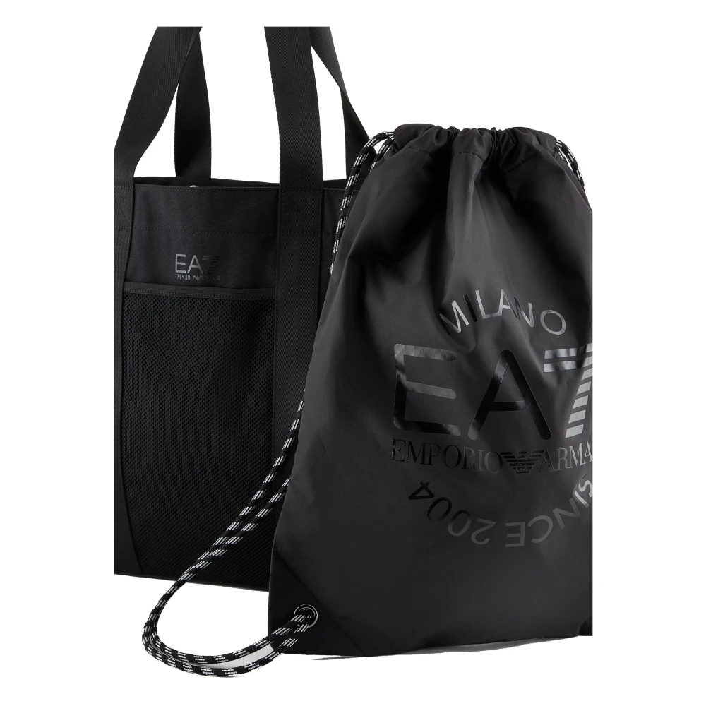 Armani Schoudertas met voorlogo Zwart Polyester Black Dames