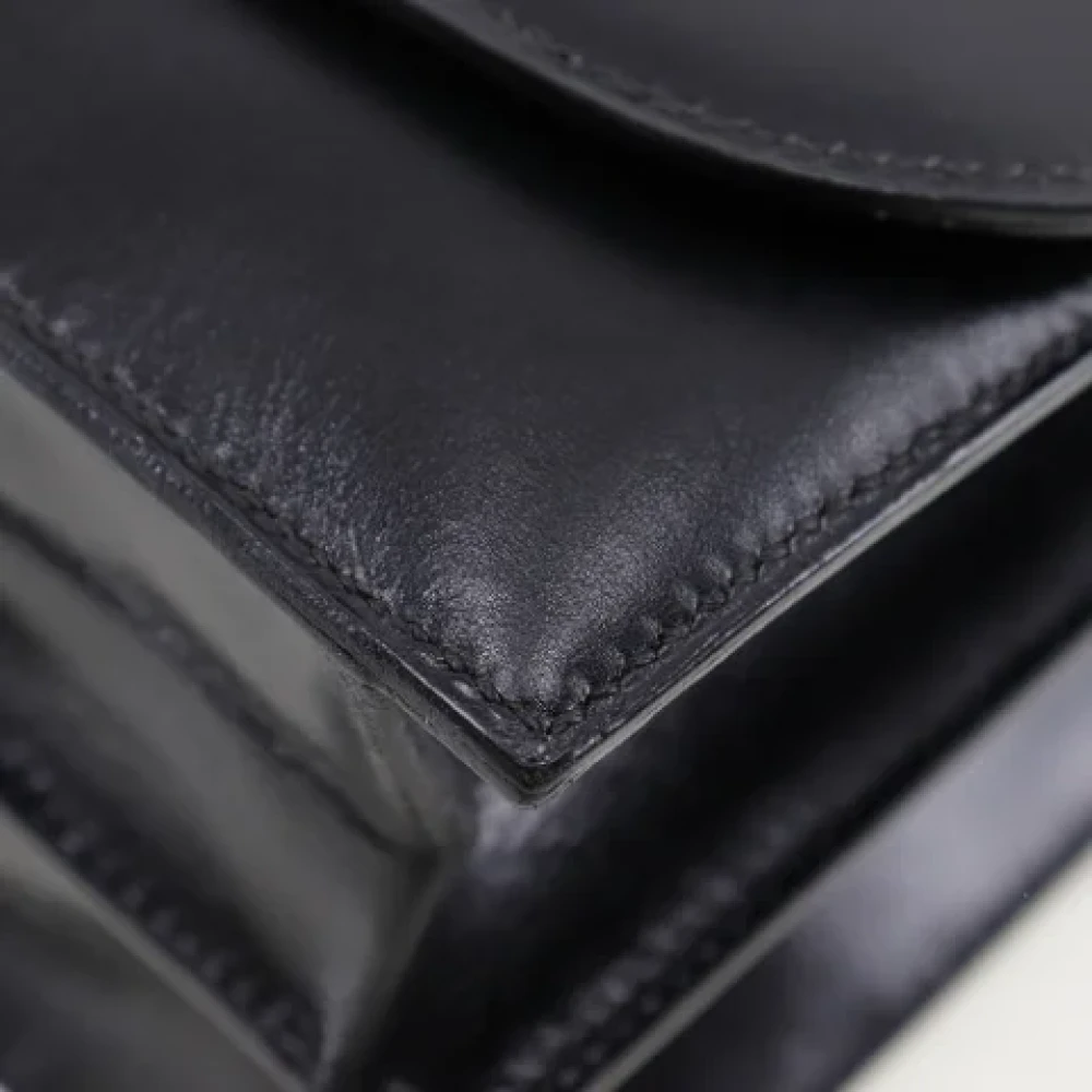 Hermès Vintage Pre-owned Leather shoulder-bags Black Dames