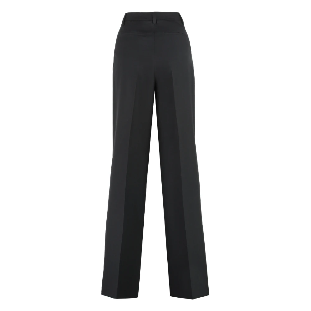Burberry Wollen broek met brede plooien Black Dames