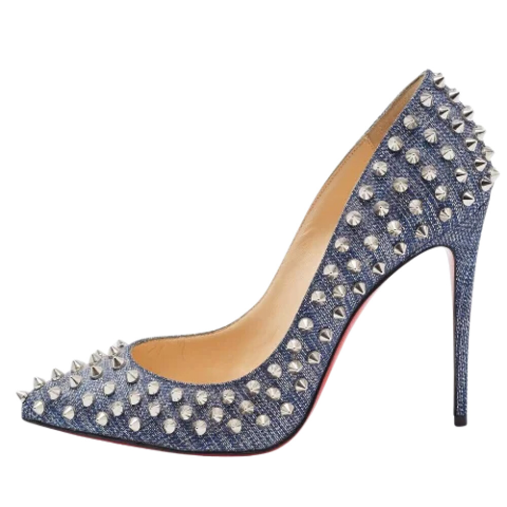 Louboutin on sale denim heels