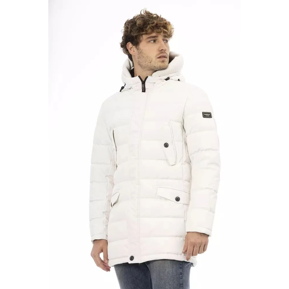Baldinini Witte Rits Hoodie Jas White Heren