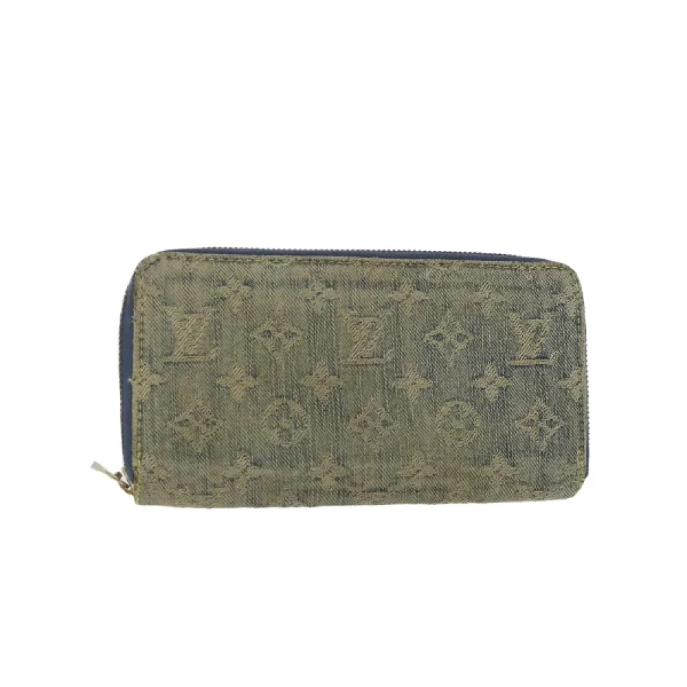 Louis Vuitton Vintage Pre-owned Denim wallets Green Dames