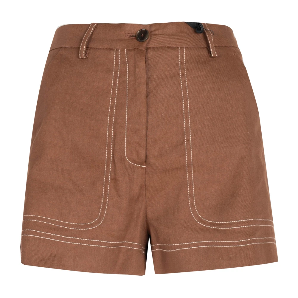 Pinko Piazza Shorts Brown Dames