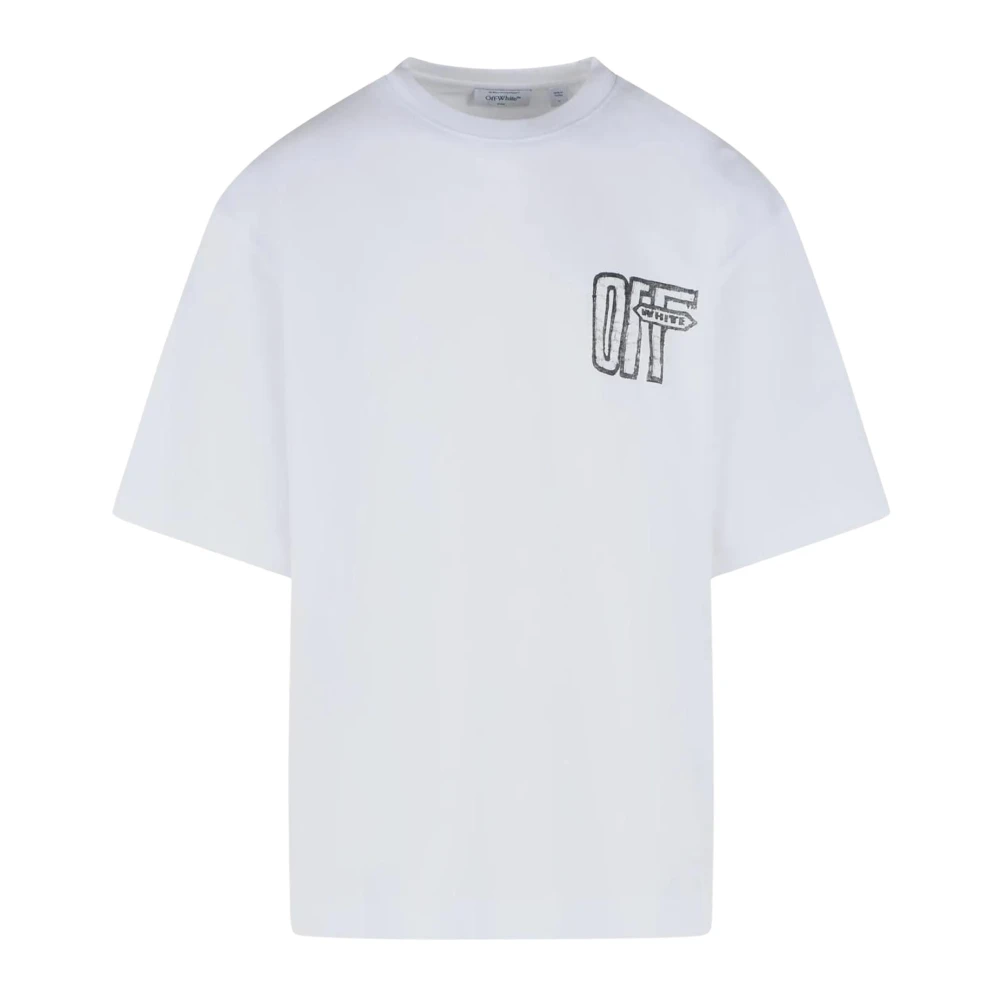 Off White Motion Arrow Skate Cotton T-Shirt - Male - T-Shirts - White - M - Tops