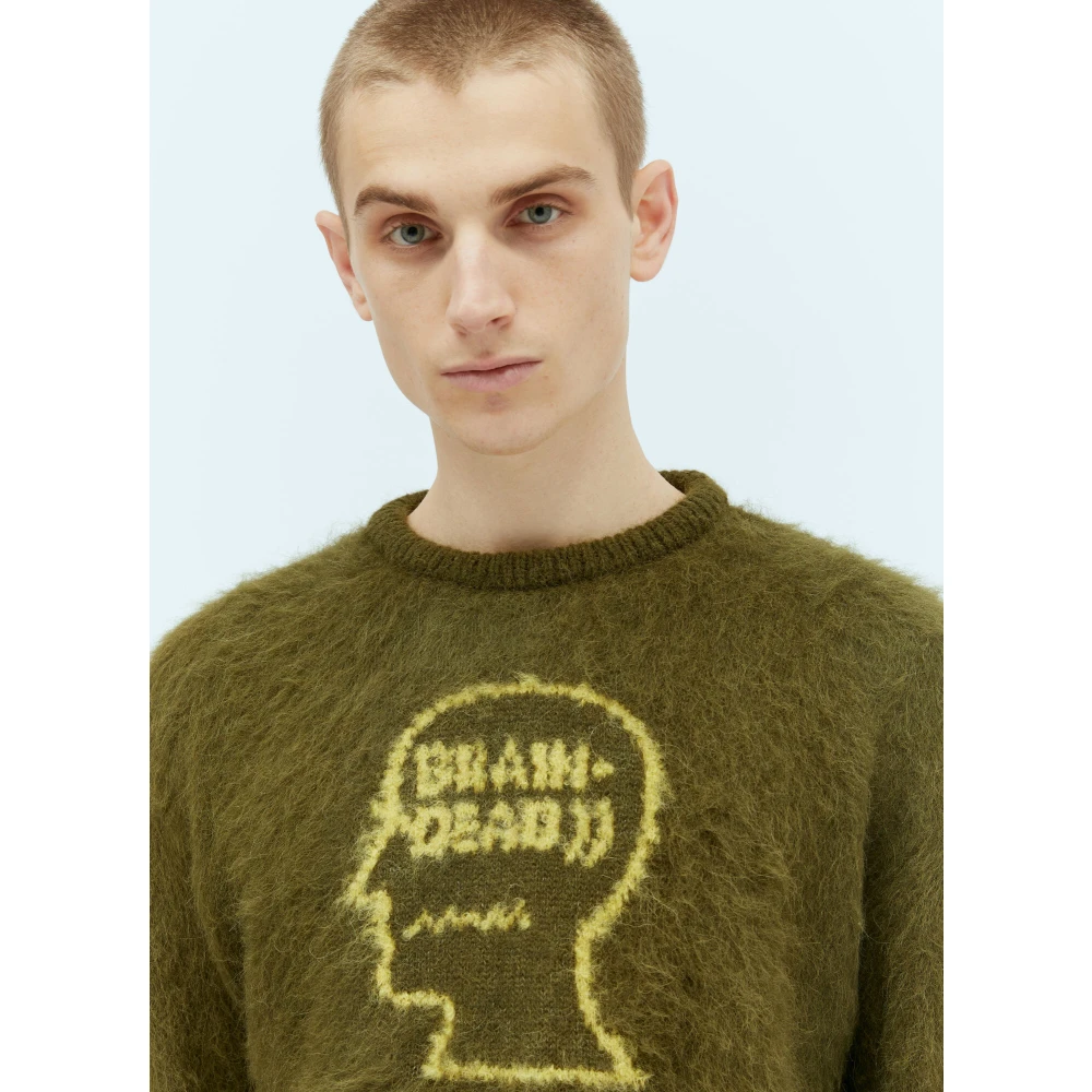 Brain Dead Logo Head Gebreide Trui Green Heren